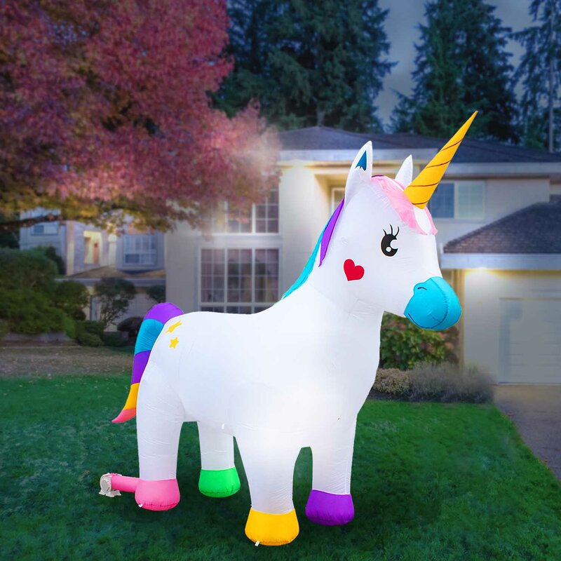 The Holiday Aisle Unicorn Inflatable | Wayfair